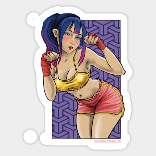 fighter girl Sticker